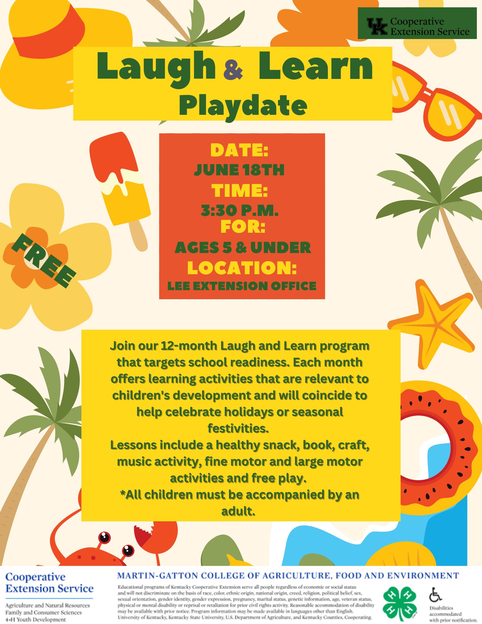 Laugh & Learn Playdate - Ages 5 & Under